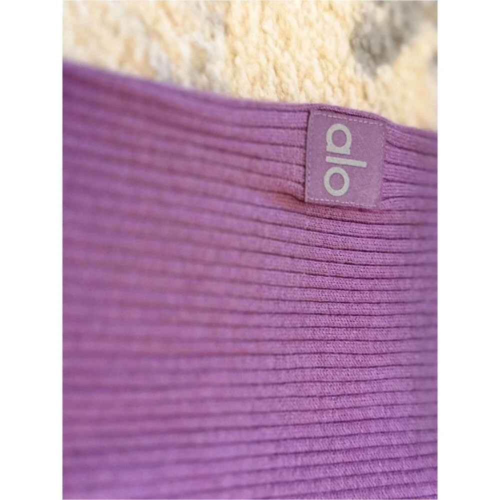 Alo Sweater Knit Mid-Rise Unwind Wide Leg Pant and Top